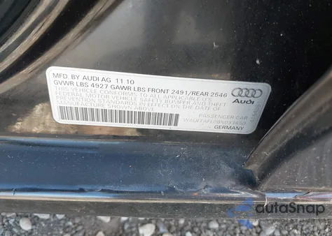 2011 Audi A4 2.0T Premium z USA, uszkodzony, nr VIN WAUFFAFL0BN033650